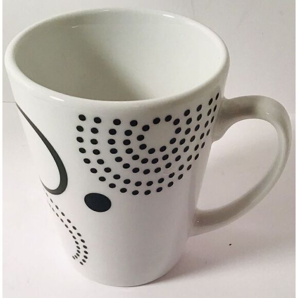 Gibson Home 8 oz Black And White Mug Cup Set Of 4 Modern Retro Design - Picture 3 of 11